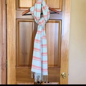Beautiful GAP orange & Mint Green fringed Scarf.
